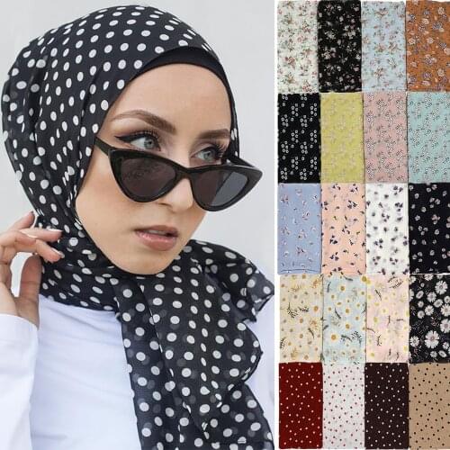 Fashion Women Chiffon flower print Muslim Head Scarf Ladies high quality Shawl and Wrap Female headband Hijab Stoles Bandana