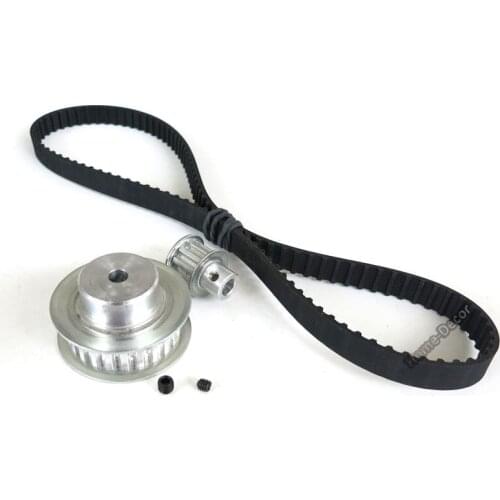 1 Set 1:2.4 Reduction Synchronous Belt Pulley Set Aluminum Alloy Pulley Synchronous Belt Model Belt Driving Belt