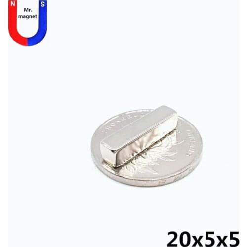 30/100/500pcs 20mm x 5mm x 5mm magnet cuboid rectangle block 20x5x5 permanent magnets 20*5*5 super strong neodymium magnet cube