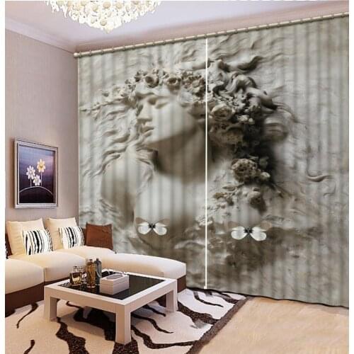3D Curtain Beauty Statue Blackout Curtains For Living room Bedding room Decor Tapestry Wall Carpet Drapes Cortinas