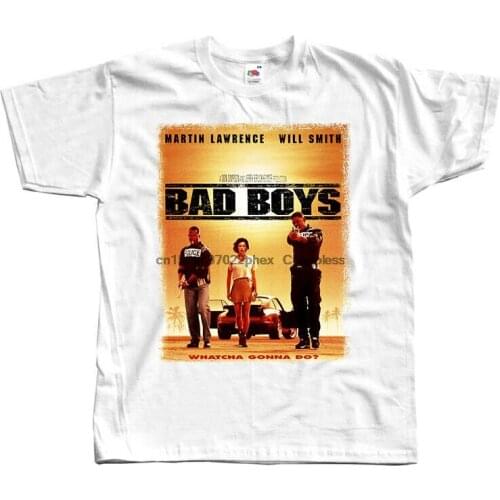 Bad Boys V1 movie poster Will Smith DTG T-SHIRT WHITE all sizes S-5XL