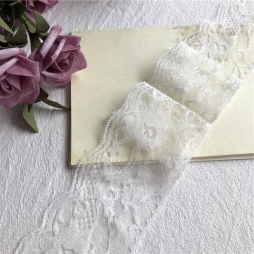 White lace T1044-1 7cm fabric webbing decoration packing material roll wholesale