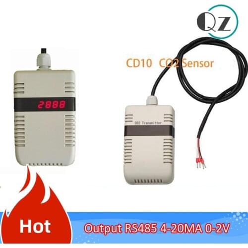 CD10 Carbon Dioxide Sensor Infrared CO2 Transmitter RS485 Modbus 4-20MA 0-2V with display gas detector 0-5000ppm