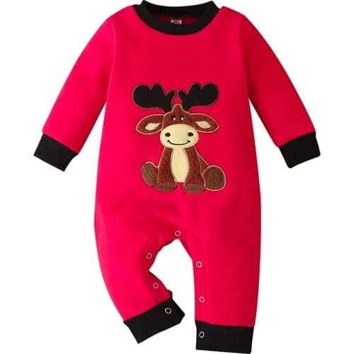 Spring Autumn Cute Baby Girl Boy Christmas Print Romper Instagramable Infant Long Sleeve Jumpsuit 0-18m