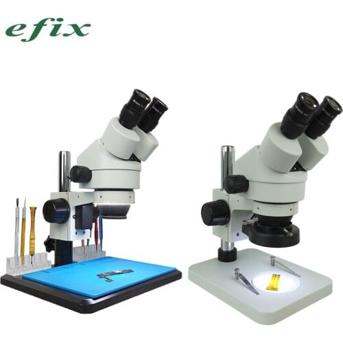 Efix 7~45x Simul-Focal Continuous Zoom Binocular Stereo Soldering Microscope Workbench Mobile Phone Repair Tool