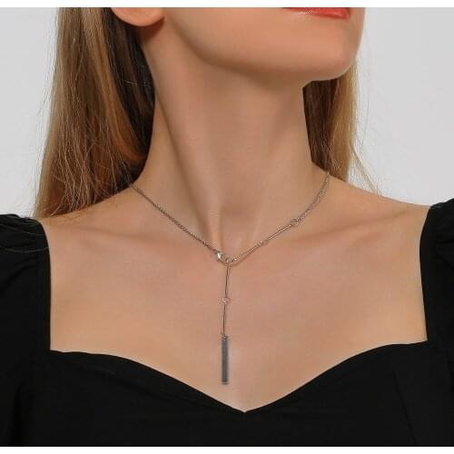 Korea Simple Design Sense Tassel Chain Necklace Adjustable Extension Chain Clavicle Chain Female Wholesale