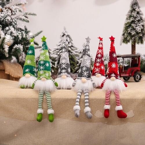 2021 new illuminated faceless elderly Rudolph doll dwarf goblin doll ornaments