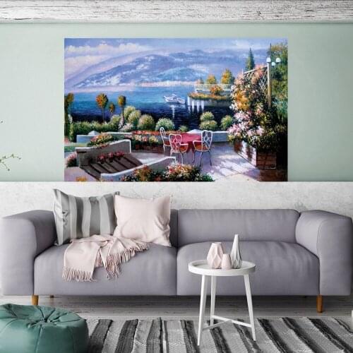 Office Wall Decor The Mediterranean Sea Painting for Dining Room Wall Art Canvas Prints Vintage Home Decorations Dropship Custom