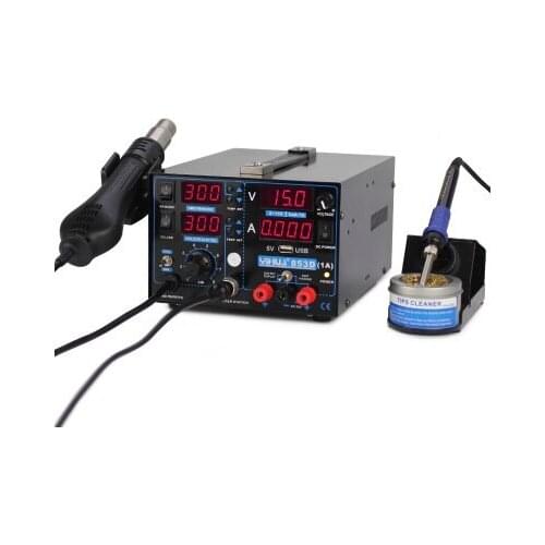 Desoldering Station 3 In 1 Hot Air Gun Electronic Soldering Iron Digital Soldering Station English Manual YIHUA 853D 1A