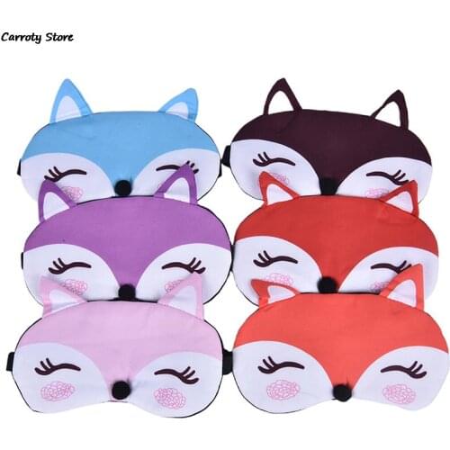 Cotton Fox Eyepatch Sleep Eye Mask Eyeshade Travel Sleeping Mask Cute Eye Cover Rest Eye Band Sleeping Aid Kids Eye Blindfolds