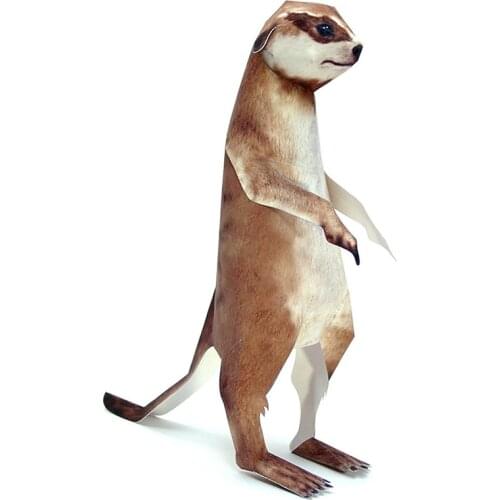 Meerkat Suricate Paper Model Realistic Animal Mini Cute 3D Papercraft DIY Kids Adult Handmade Construction Craft Toys WE-020