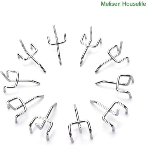 10 Pcs Grid Wall Mesh Display Hooks Storage Racks Retail Shop Peg Goods Shelf Metal Panel Hang Fits Perforated Workshop Hook Arm