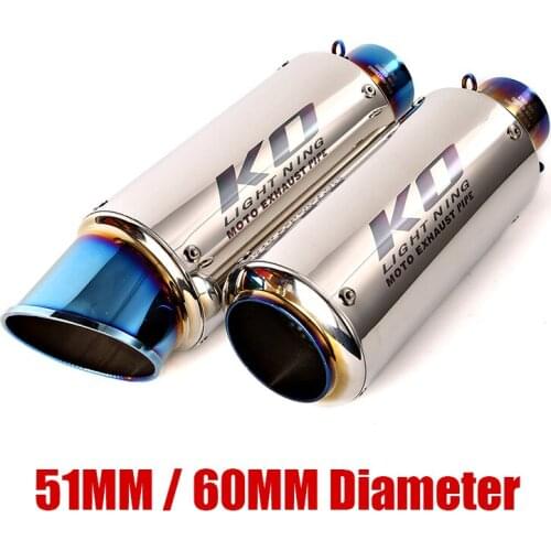 Universal Exhaust Tips Escape Muffler Vent Pipe Silencer DB Killer Stainless Steel Slip On 51mm / 60mm Motorcycle ATV Dirt Bike
