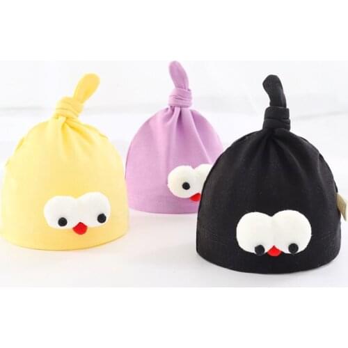 Spring&summer korean version of the new big-eyed baby hat newborn baby hat baby knotted hat