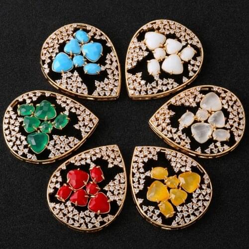 ZHUKOU 31x38mm high quality European American style crystal connector for women DIY bracelet jewelry Accessories model: VS439