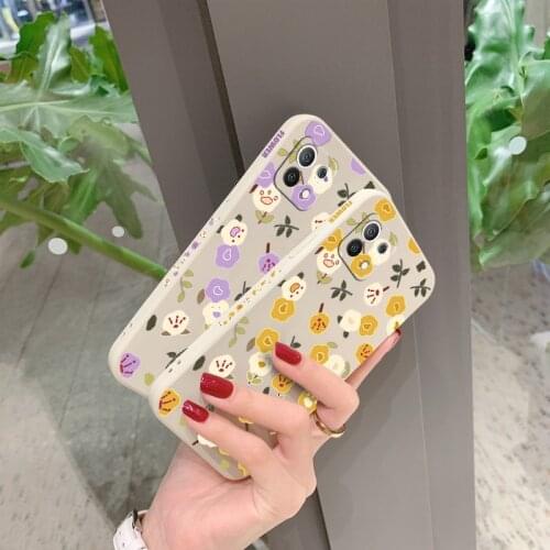 Flowers Liquid Silicone Phone Case For Xiaomi Mi 11 11i 10T 9T Pro Lite 10 10S 9 8 lite Pro Poco F2 X2 F3 Pro Soft Back Cover