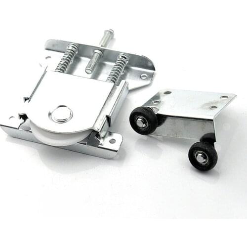 1 Set Heavy Wardrobe Sliding Door Pulley Anti-rail Spring Door Rollers Hanging Wheel Furniture Cabinet Door Wheels Accessories