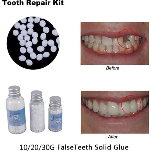 10/20/30g Teeth And Gaps FalseTeeth Solid Glue Adhesive Vampire Teeth Fangs Dentures Props Halloween Temporary Tooth Repair Kit