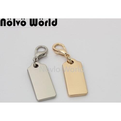 10-50pcs 3 colors 18*64mm popularly zinc alloy rectangle tags can customize you name personal labels decoration bag accessories