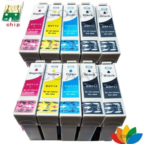 10 ink T0711-T0714 compatible ink cartridge For EPSON Stylus SX215/SX218/SX400/SX405/SX405WiFi/SX410/SX415/SX510 printer