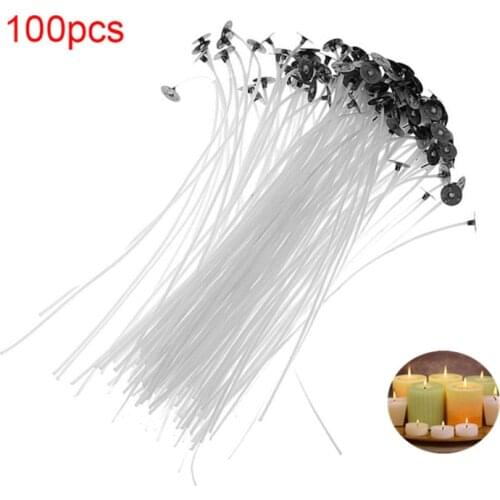 100Pcs Cotton Candle Wicks Smokeless Wax Pure Cotton Core DIY Candle Making Pre-waxed Wicks Party Supplies 9/15/20cm
