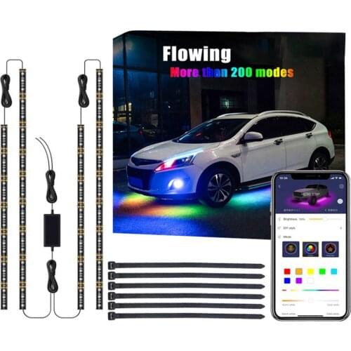 12V Car Underglow LED Light App Control Under LED Lights IP68 Bluetooth Colorful Car Under Light Suitable For Car Chassis