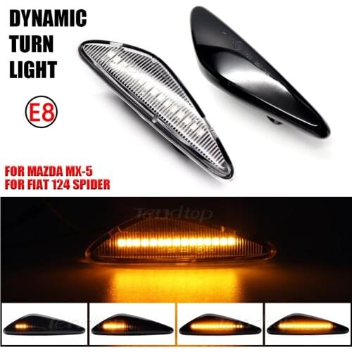 2Pcs Scroll Dynamic Blinkers LED Side Light Turn Signal Lamp For Mazda 6 Mazda6 GH Mazda5 CW Premacy RX-8 MX-5 Fiat 124 Spider