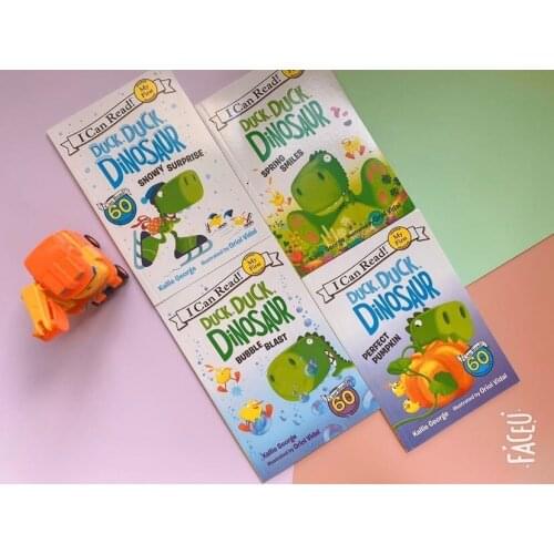 4 Books/Set I can read Duck Duck Dinosaur Story Books Children Early Educaction English Picture Stories Reading Book