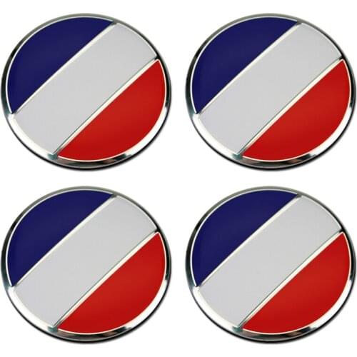 4pcs/set Alloy Car Wheel Center Hub Caps Sticker 56mm France Flag Emblem Accessories For Bmw Mercedes Peugeot Jaguar Audi VW