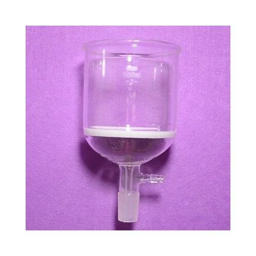 500ML,24/29 Ground Joint,Filter Funnel,10MM Hose Connection,Porosity 3