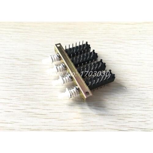 AC 220V 3A 4P2T 4 Rows Interlock Push Button Switch with Ear