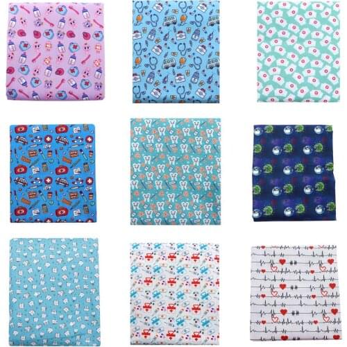 David accessories 50x145cm Nurse Care Healthey Christmas Polyester cotton fabric for Tissue Kids Needlework DIY,1Yc10730