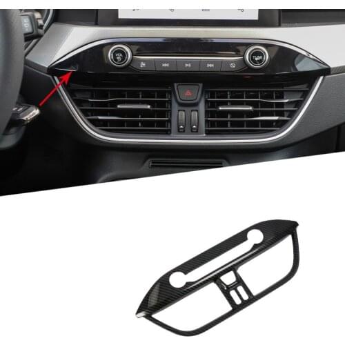 Car Accessories Air-conditioning Outlet Vent Cover For Ford Focus Sedan/Hatchback 2019 LHD Decoration Carbon Fiber Stickers Trim