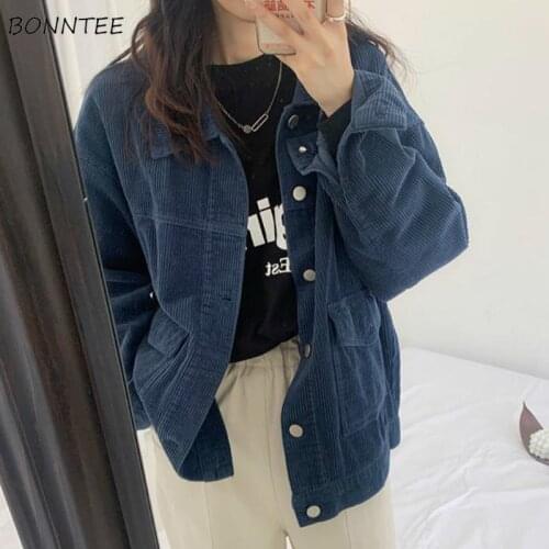 Basic Jackets Women Solid Minimalist Long Sleeve Vintage Student Casual Tooling Style Streetwear Feminino Topcoat Ulzzang Chic