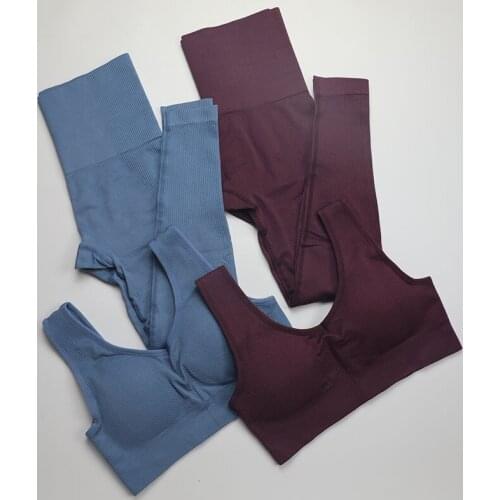 Womens Yoga Workout 2-piece ,sports bra and high-waist seamless leggings, suitable for all kinds of training and outdoor sports