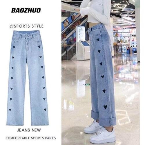 BaoZhuo 2021 Spring Summer High Waist Loose Comfortable Jeans For Women Plus Size Fashionable Casual Straight Pants Mom Jeans