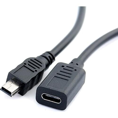 Hot sale 30cm Mini USB Male to Type-c Female Charge Data Adapter Cable Cord Adapter