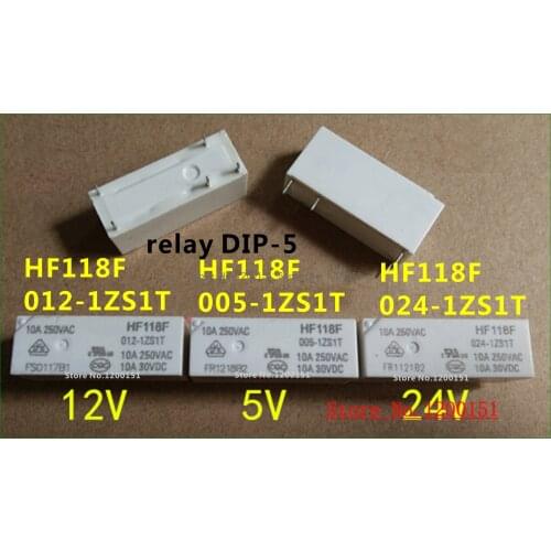 5pcs/lot HF118F-005-1ZS1T 5VDC HF118F-012-1ZS1T 12VDC HF118F-024-1ZS1T 24VDC relay DIP-5