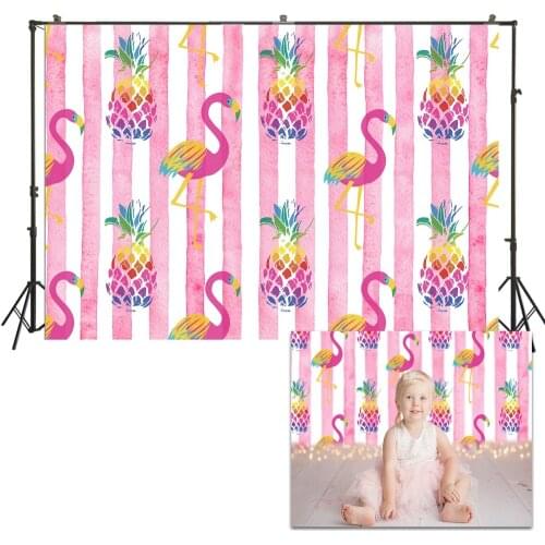 HUAYI Photo Background Newborns Baby Child Photography Backdrops Studio Flamingo Girls Birthday Photoshoot Backdrop US172