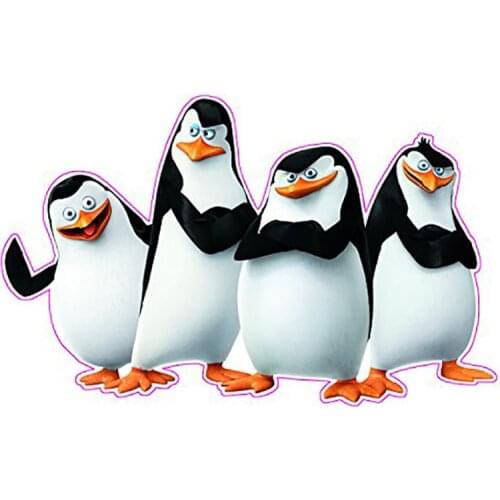 Personality Madagascar Penguins Decal Sticker Car Styling Car Sticker Vinyl Decals Waterproof Car Accessory Apply To Car Window