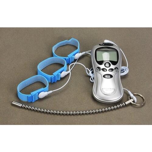 260mm Electric Shock Catheter Beads Penis Plug Urethral Sounds Cock Rings Enlargement Stimulation Penis Ring Sex Toys For Men