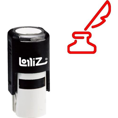 LolliZ Feather Self-Inking Rubber Stamp - Modern Symbol Series