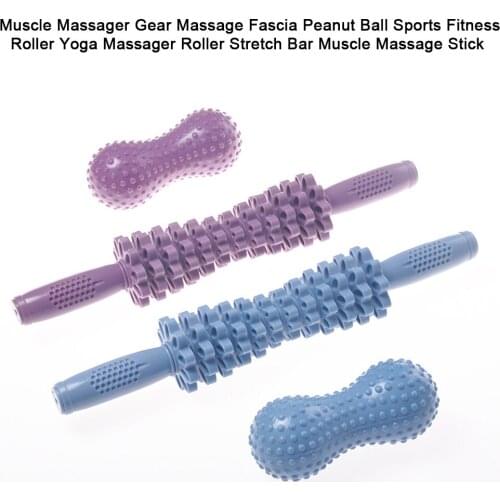 Massage Stick Gear Fascia Massage Relax Peanut Ball Set Muscle Massager Peanut Ball Sports Fitness Roller Yoga Stretch Bar