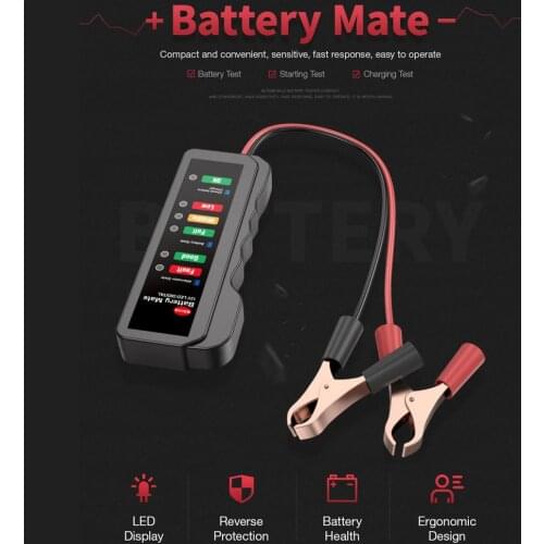 Mini 12V Car Battery Tester Digital Alternator 6-digit Lights LED Display Testing Tool Car Diagnostic Tool Auto Battery Tester