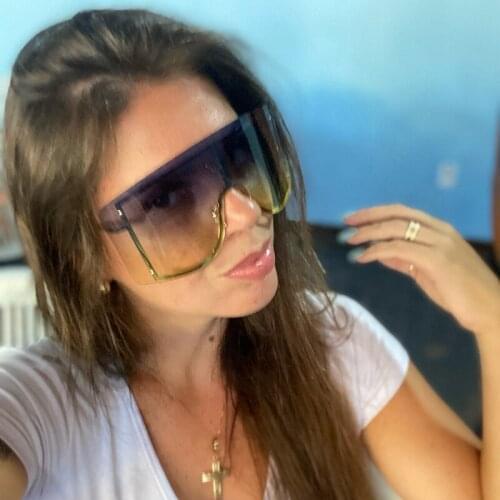 Internet Celebrity Recommend Eyewear Fashion Rimless One-piece Sunglasses Women Men Face-mask Eyeglasses Outdoor Glasses