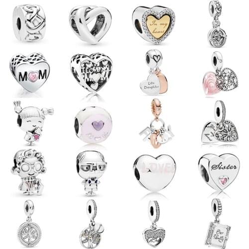 New 925 Sterling Silver Knotted Heart Dangle Charm Clip Stopper Charm Beads Fit Original Pandora Bracelet Mothers Day Jewelry