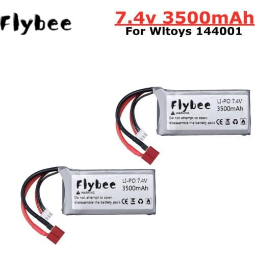 Original 144001 2s 7.4 V 3500mAh Lipo battery upgraded rechargable for Wltoys 1/14 144001 RC car boat Lipo battery 1-5PCS