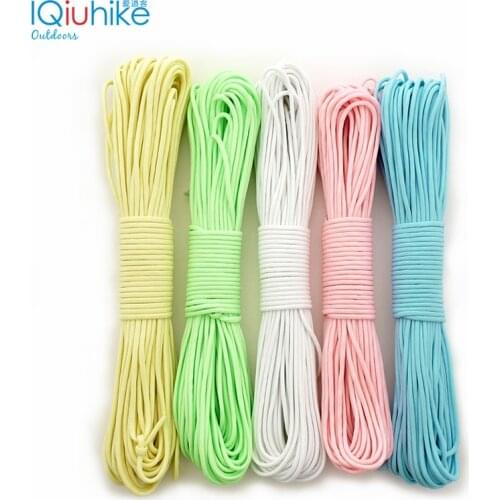 10-31 Meters 550Lb Luminous Glowing Nylon Paracord Parachute Rope Cord for Climbing Camping Travel Buckle Glow in Dark Rope