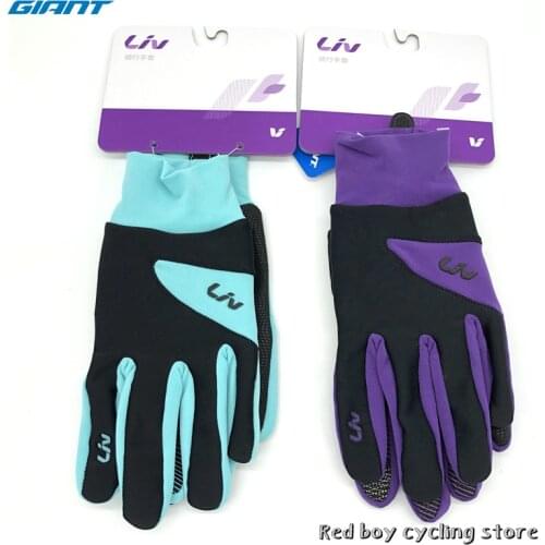 Giant Official Gear Liv For Women Touch Screen Long Full Fingers MTB Road Bike Riding Racing Gloves Warm and breathabl Anti Slip