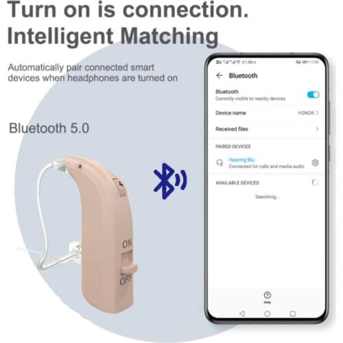 Rechargeable Hearing Aid Bluetooth Open Fit OE Sound Amplifier Wireless Hearing Amplifier Hearing Loss Work with Phone Adults